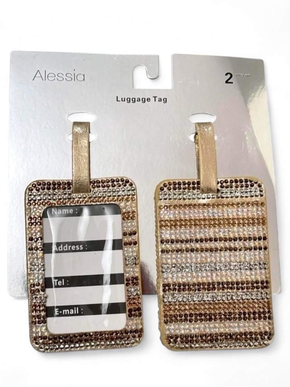 NWT Alesia Bling rhinestone luggage tags